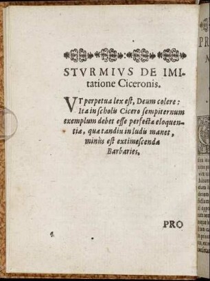 Sturmius De Imitatione Ciceronis.