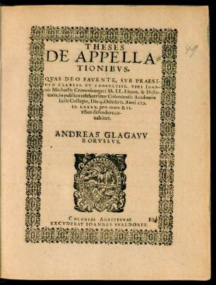 Theses De Appellationibus.