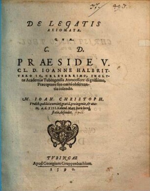 De legatis axiomata