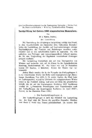 Lautprüfung bei Ostern 1930 eingeschulten Stammlern