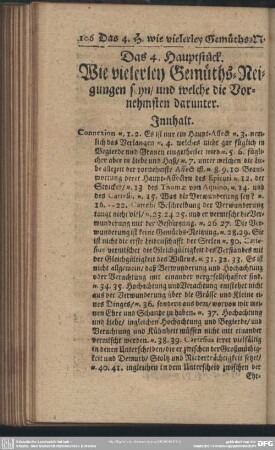 Das 4. Hauptstück. Wie vielerley Gemüths-Neigungen seyn und welche die Vornehmsten darunter