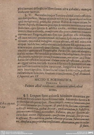 PORISMA I. Fulmen aliud terebrans, discutiens aliud, aliud urens.