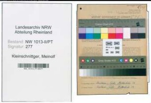 Entnazifizierung Meinolf Kleinschnittger , geb. 26.07.1890 (Postassistent)