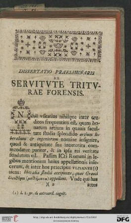 Dissertatio praeliminaris
