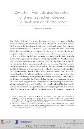 Zwischen Ästhetik des Verzichts und monastischen Idealen: Die Baukunst der Bettelorden