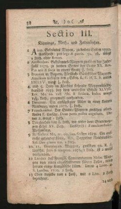 Sectio III. Klippinge, Noth- und Feldmünzen