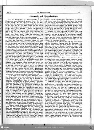 Astronomie und Uhrmacherkunst (Schluss aus Nr. 20)