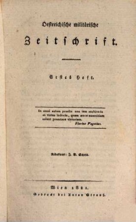 Oestreichische militärische Zeitschrift. 1821, 1