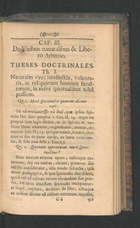 Cap. III. De Viribus naturalibus & Libero Arbitrio.