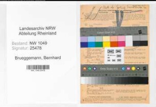 Entnazifizierung Bernhard Brueggemann , geb. 24.10.1889 (Versicherungsangestellter)