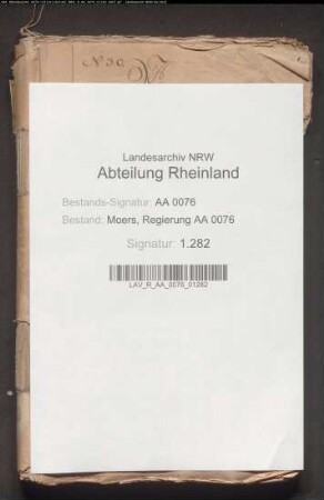 Henrich Neerwick unter Baerl und seine Schwiegereltern Jakob und Geritgen Neerwick gegen Vikare zu Rheinberg von Ilt, Büsgen und Sentzen wegen widerrechtlicher Verpachtung von Land, das zum Neerwickshofe gehört I