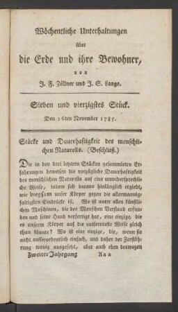 Sieben und vierzigstes Stück