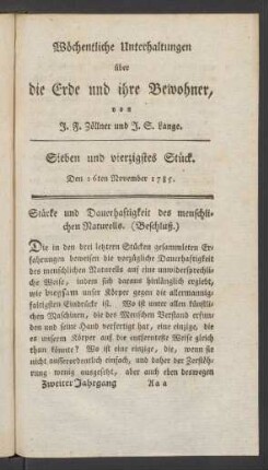 Sieben und vierzigstes Stück