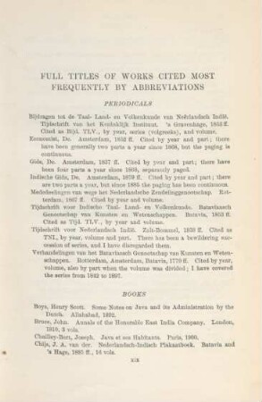 Full titles of works cited most frequently by abbreviations