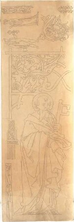 Zocher, Ernst; Architektur- Ornament- und Figurenstudien - figürliche Darstellung St. Petrus (Ansicht)