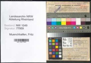 Entnazifizierung Fritz Muenchhalfen , geb. 09.05.1907 (Betriebsinhaber)