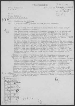Altburg mit Oberreichenbach: Pfarrbericht 1962