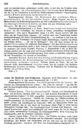 632-633, Archiv für Strafrecht und Strafprozeß. 51 Jahrgang, Heft 4-6