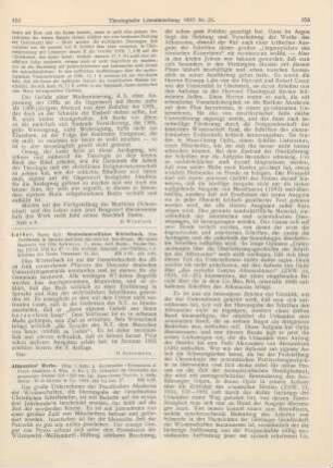 453-455 [Rezension] Athanasius Alexandrinus, Dokumente zur Geschichte des arianischen Streites