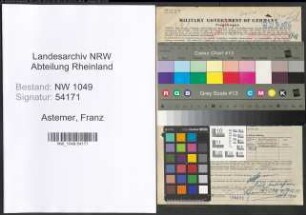 Entnazifizierung Franz Astemer , geb. 16.09.1894 (Lehrer)