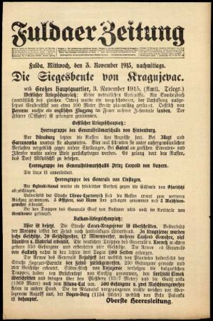 Zweite Ausgabe vom Mittwoch, den 03. November 1915.