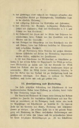 III. Beurlaubung und Vertretung