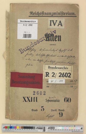 Behandlung des besetzten Rheinlands und Wiederherstellung in dem vom deutschen Heer besetzt gewesenen französischen Gebieten: Bd. 5