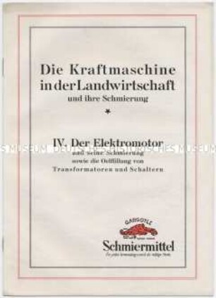 Die Kraftmaschine in der Landwirtschaft und ihre Schmierung