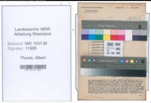 Entnazifizierung Albert Thoms , geb. 15.11.1905 (Angestellter)