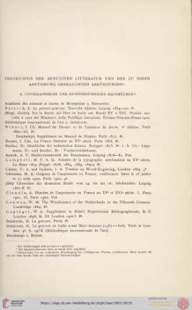 Verzeichnis der benutzten Litteratur und der zu ihrer Anführung gebrauchten Abkürzungen
