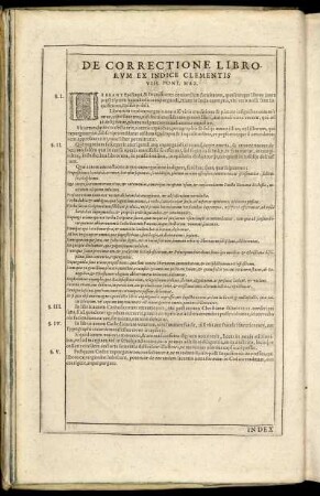 De Correctione Librorum Ex Indice Clementis VIII. Pont. Max.