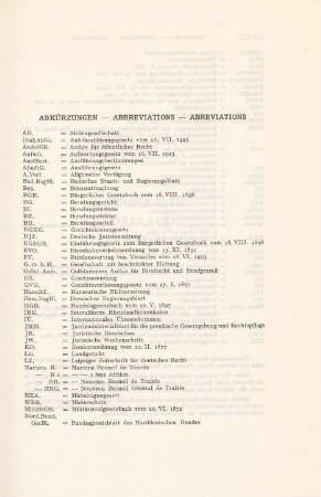 Abkürzungen - Abbreviations - Abreviations