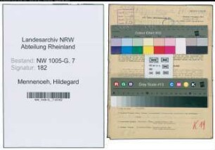 Entnazifizierung Hildegard Mennenoeh , geb. 15.03.1907 (Beamtin)