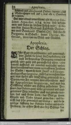 Apoplexia. Der Schlag