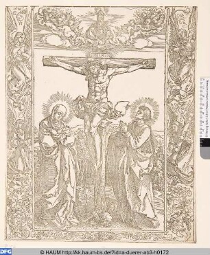 Christus am Kreuz mit der Engelbordüre