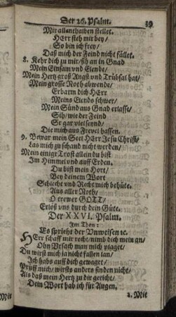 Der XXVI. Psalm. - Der XL. Psalm.