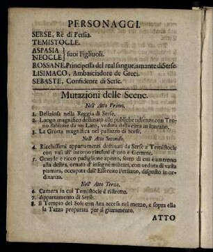 Mutazioni delle Scene. / Veränderungen des Theatri.