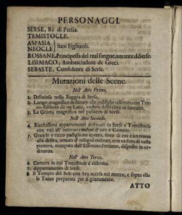 Mutazioni delle Scene. / Veränderungen des Theatri.