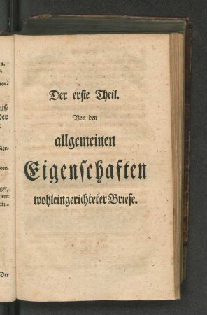 Der erste Theil. Von den allgemeinen Eigenschaften ...
