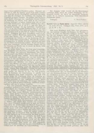 164-165 [Rezension] Synesii Episcopi Hymni metrici. Apparato critico adjecto ed. Johs. Flach