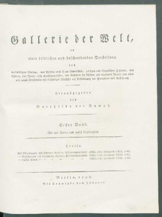 Bd 1: Mit vier Karten und zwölf Kupfertafeln