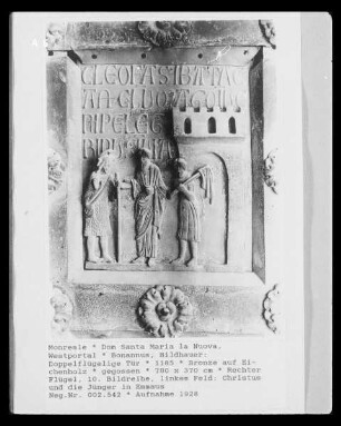 Bronzetür des Westportals — Christus auf dem Weg nach Emmaus