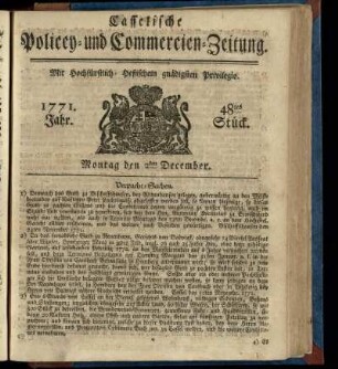 48tes Stueck, Montag den 2ten December 1771
