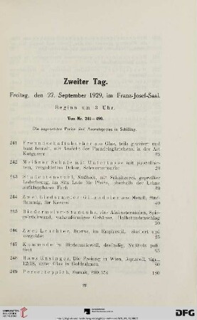 Zweiter Tag (Nr. 241-490)