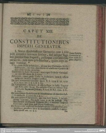 Caput XIII. De Constitutionibus Imperii Generatim