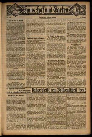 Vierte Ausgabe vom Sonntag, den 09. August 1931.