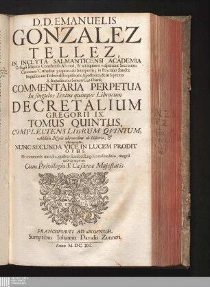 Tomus Quintus: Complectens Librum Qvintum