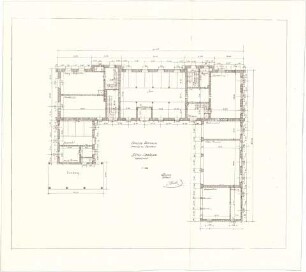 Seidl, Gabriel von; Steinach; Schlossneubau - Stallgebäude (Grundriss EG)