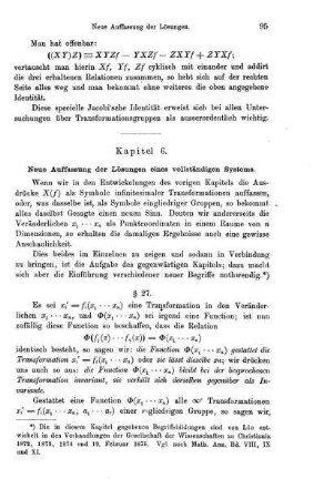 Kapite 6. Neue Auffassung der Lösungen eines vollständigen Systems.
