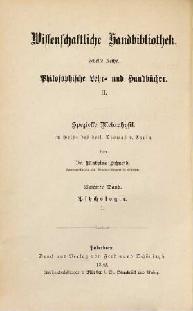 Psychologie im Geiste des hl. Thomas von Aquin, 1.. Leben der Seele